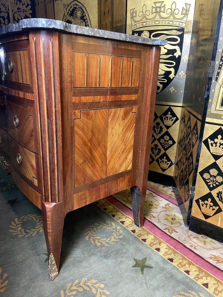 Transition Commode In Marquetry 19th-photo-4