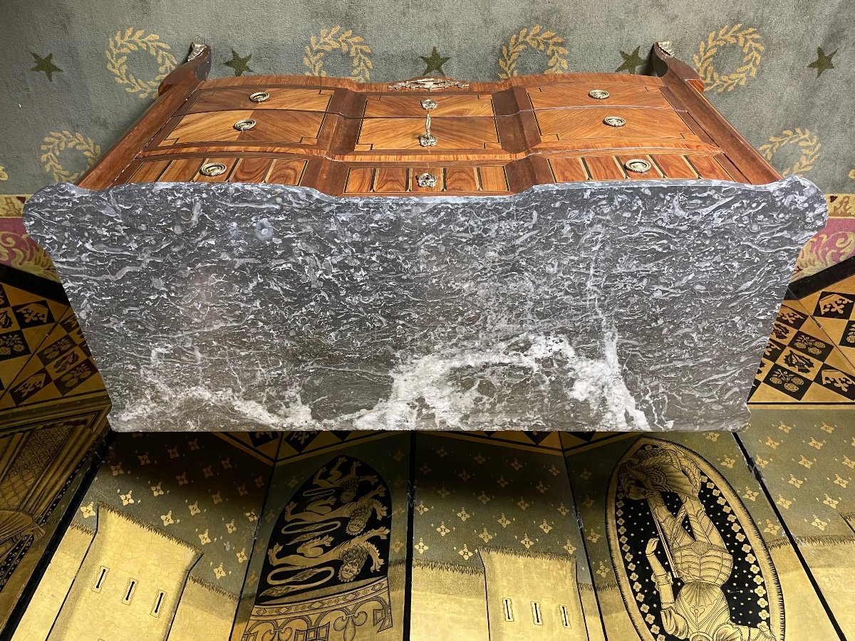 Transition Commode In Marquetry 19th-photo-4