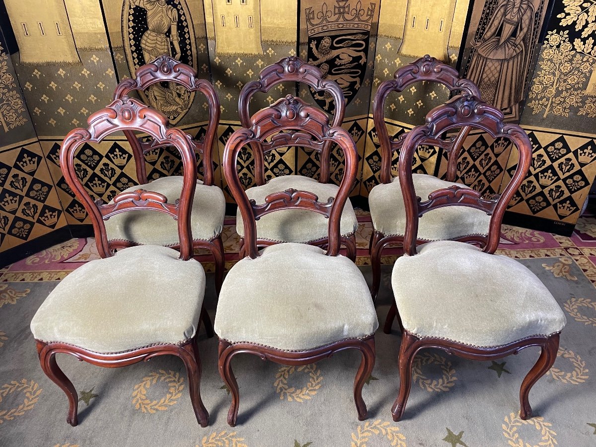 Suite Of 6 Louis Philippe Mahogany Chairs-photo-2