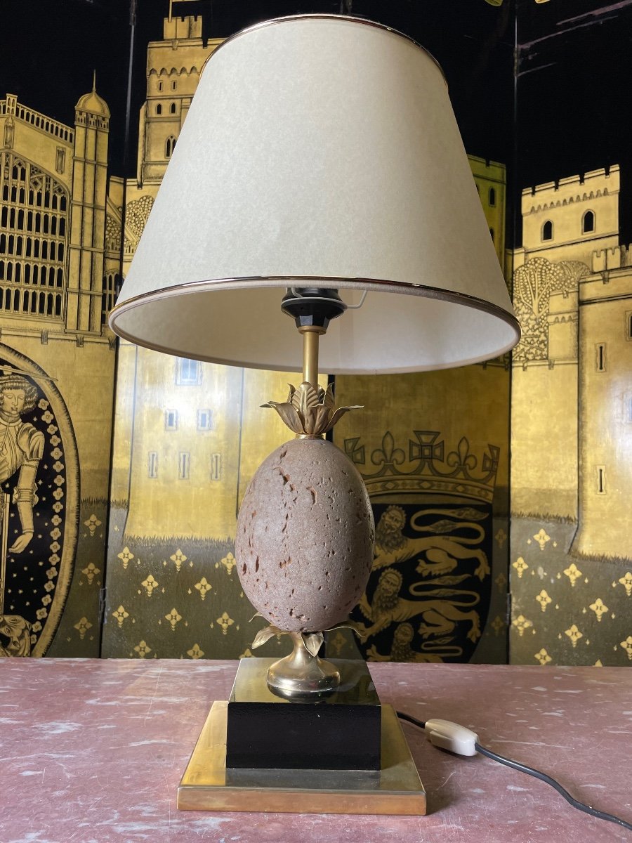 Lampe Ananas En Pierre Et Laiton -photo-4