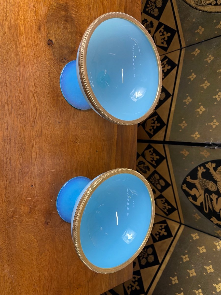 Pair Of Blue Opaline Cups -photo-2