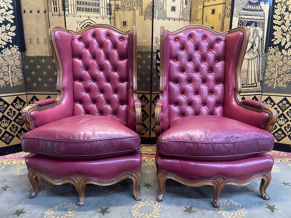 Pair Of Bergeres With Ears Louis XV