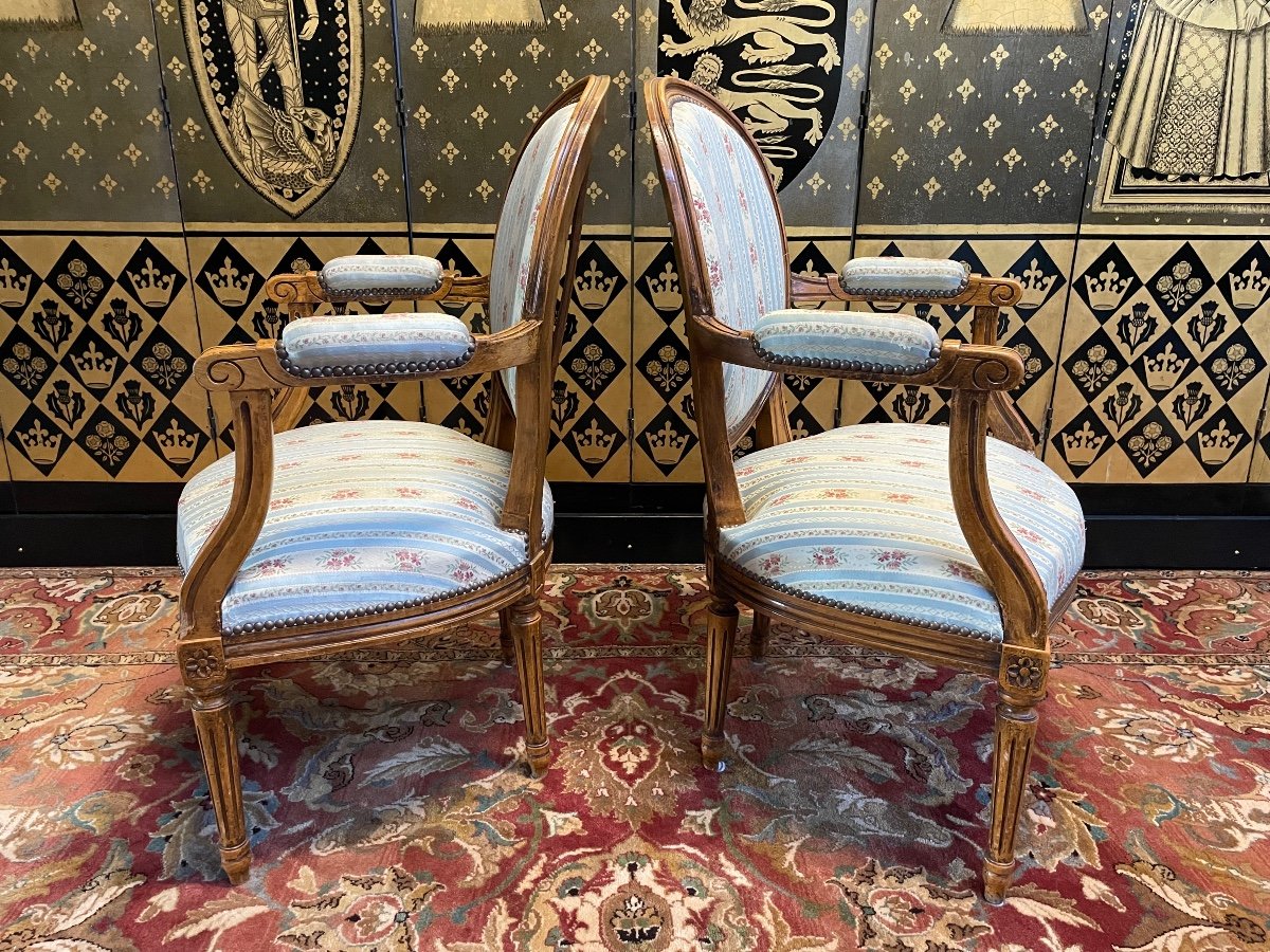 Pair Of Louis XVI Style Armchairs-photo-2