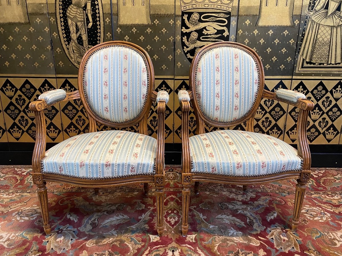 Pair Of Louis XVI Style Armchairs
