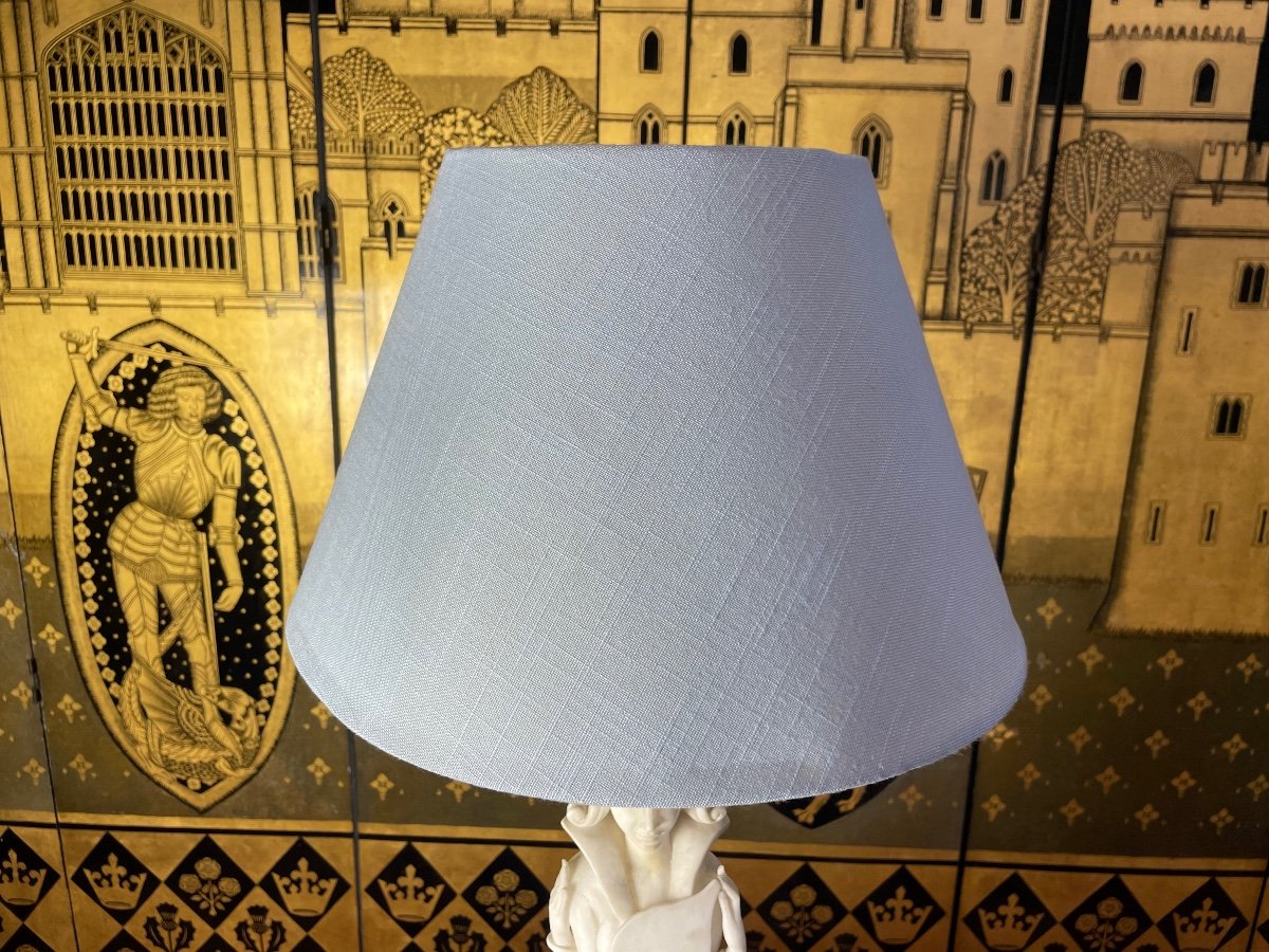 Alabaster Lamp Representing La Dame De Pic-photo-2