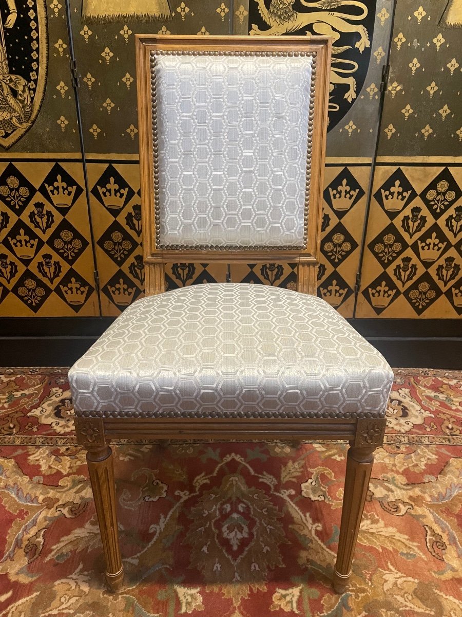 Suite De 8 Chaise De Style Louis XVI -photo-4