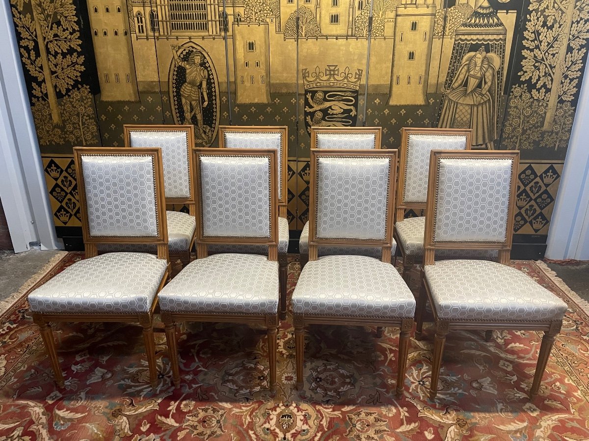 Suite De 8 Chaise De Style Louis XVI 