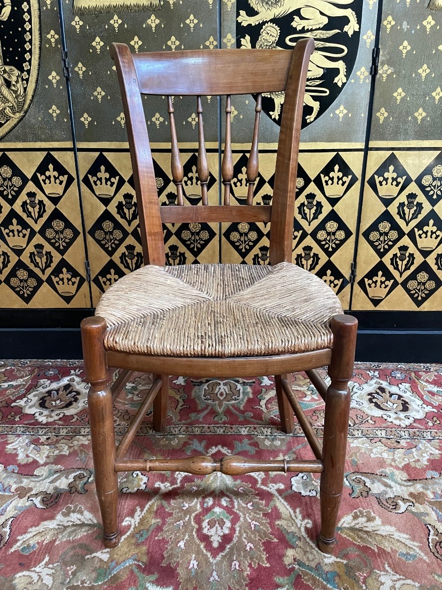 Suite Of 6 Rustic Straw Chairs-photo-5