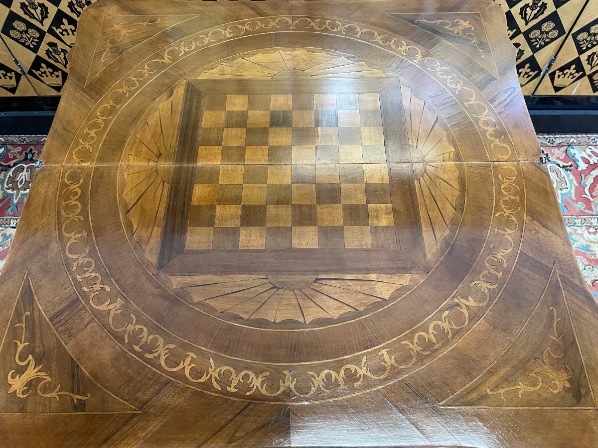 Louis XVzn Marquetry Style Games Table-photo-4
