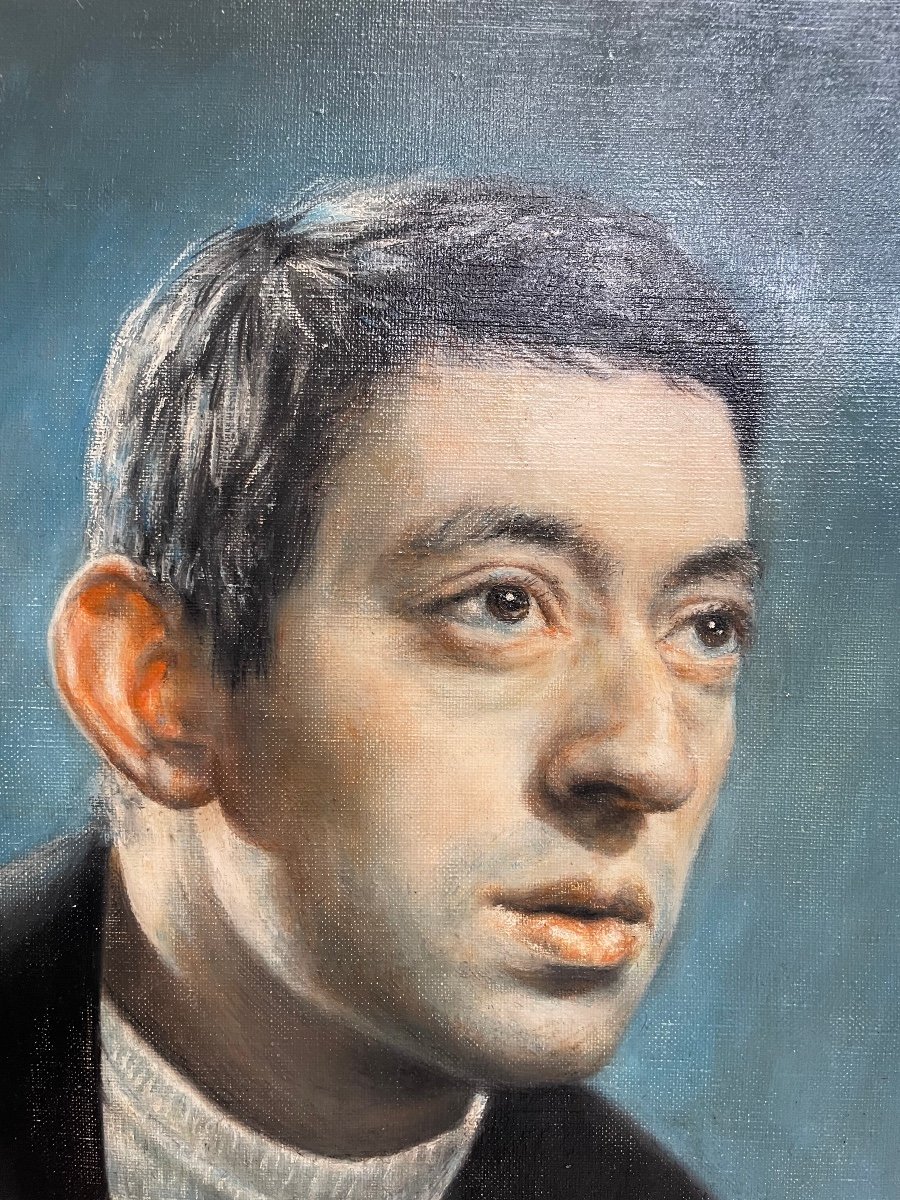 Oil Portrait Of Serge Gainsbourg "r.desmont"-photo-2