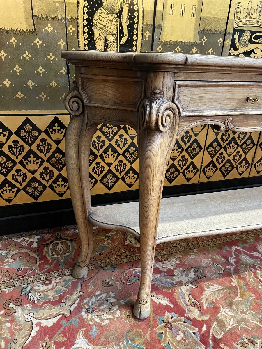 Console En Chêne Massif De Style Louis XV « F.CHALEYSSIN»-photo-3