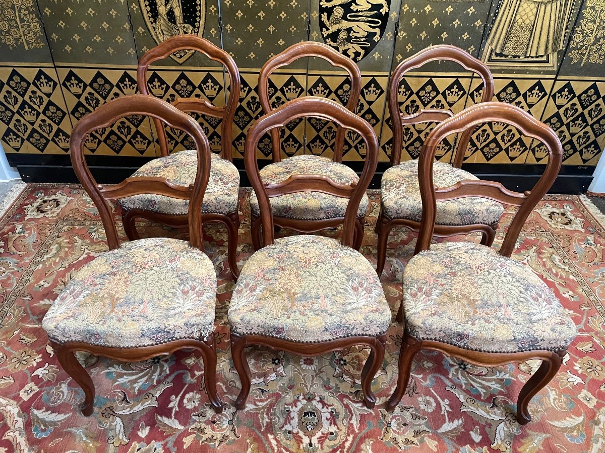 Suite De 6 Chaises Louis Philippe En Acajou -photo-2