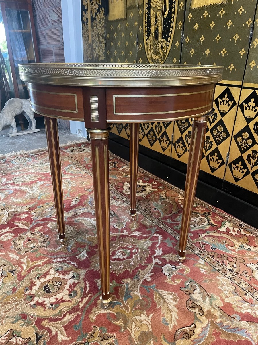 Guéridon - Table Bouillotte De Style Louis XVI-photo-3
