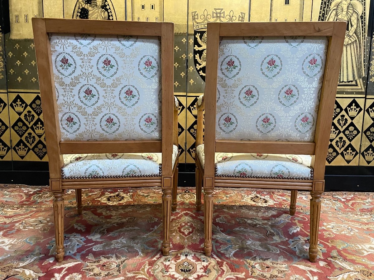 Pair Of Louis XVI Style Armchairs-photo-1
