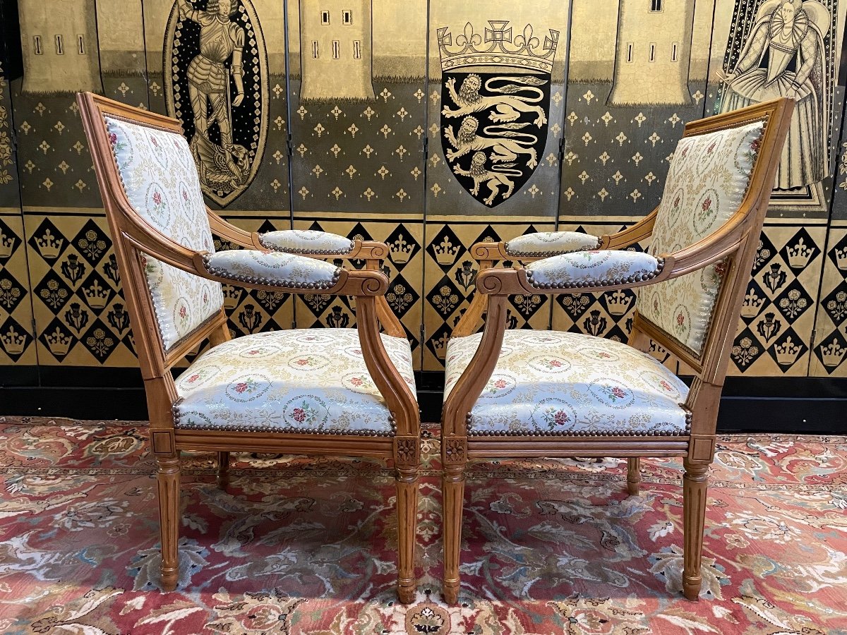 Pair Of Louis XVI Style Armchairs-photo-2