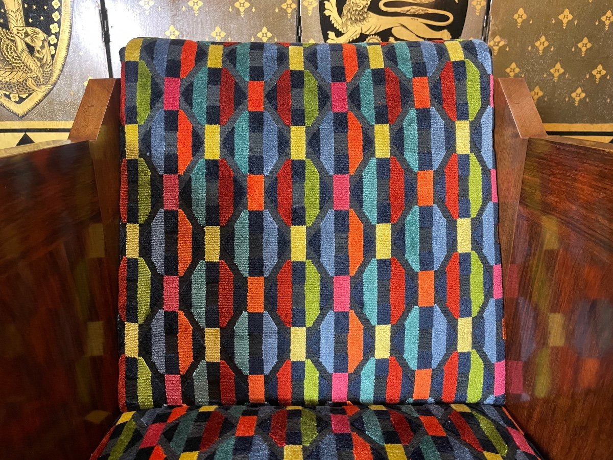 Office Armchair Art Deco Period Signed “andré Sornay”-photo-3