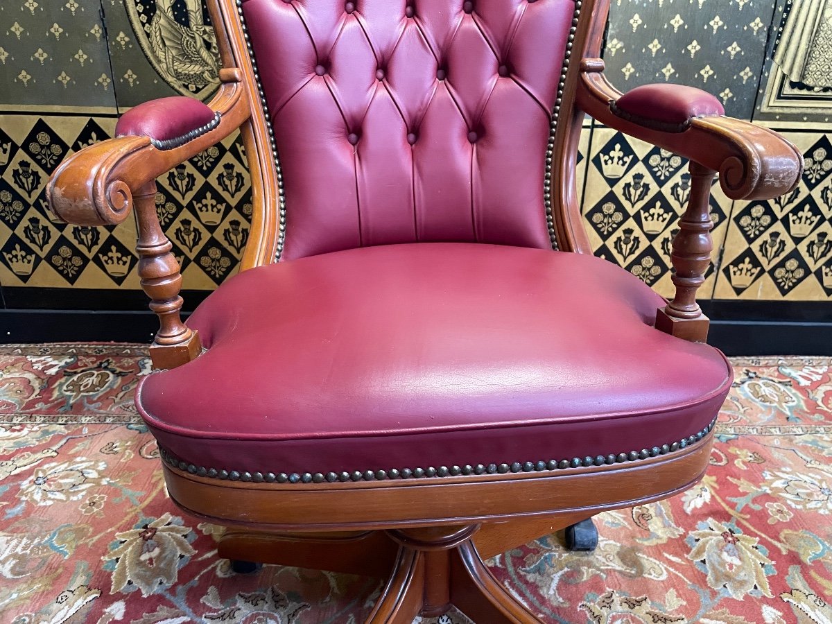 Fauteuil De Bureau Style Chesterfield Anglais-photo-3