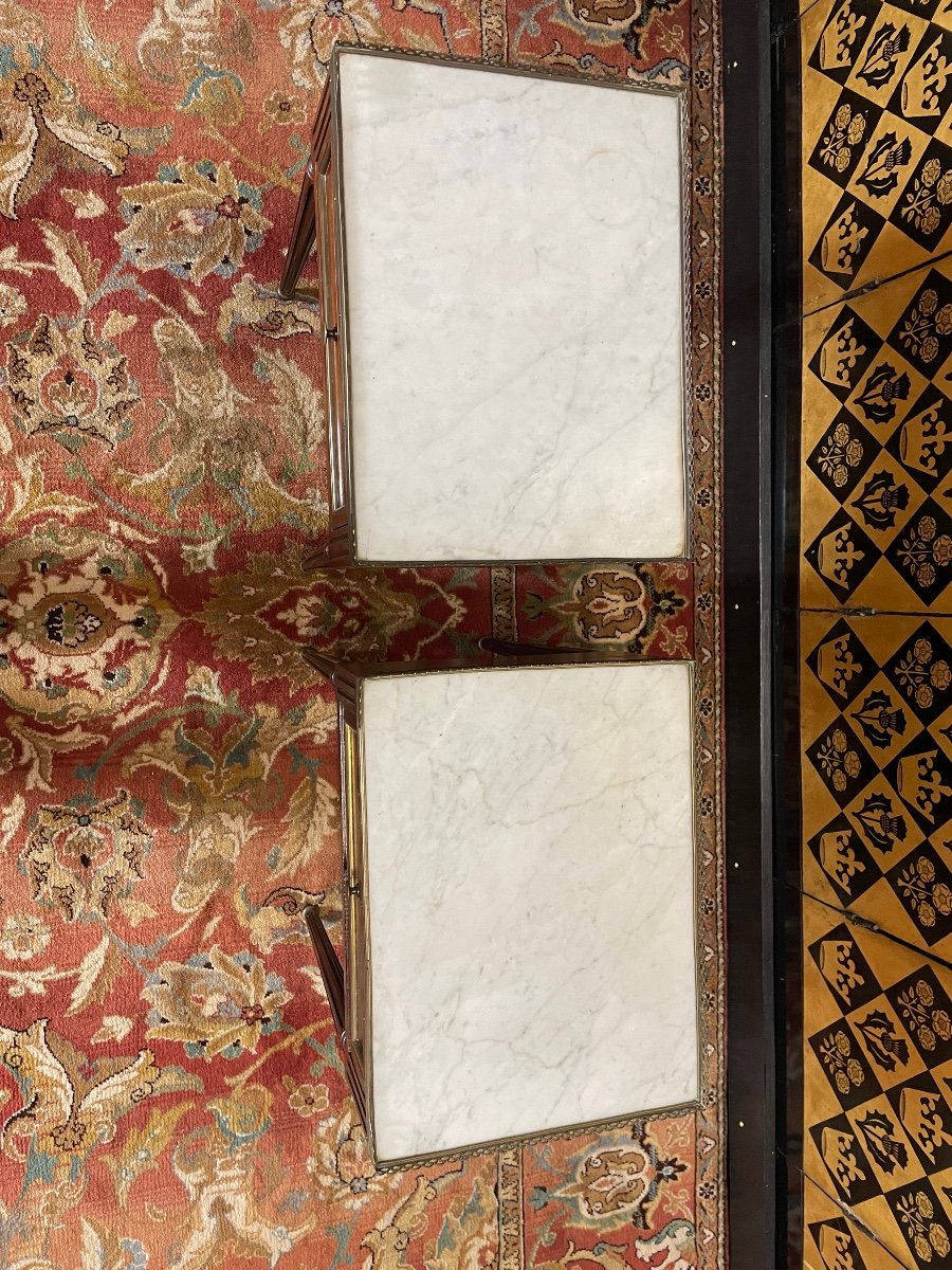 Paire De Tables De Chevets De Style Louis XVI-photo-3