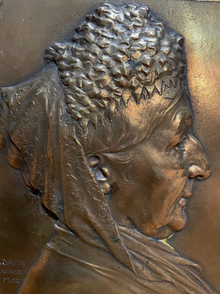 Bas Relief En Bronze Signé A.davin 1902-photo-3