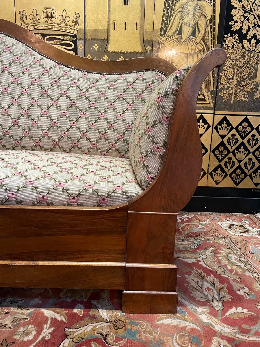 Sofa - Boat Bench Louis Philippe Period Walnut-photo-1