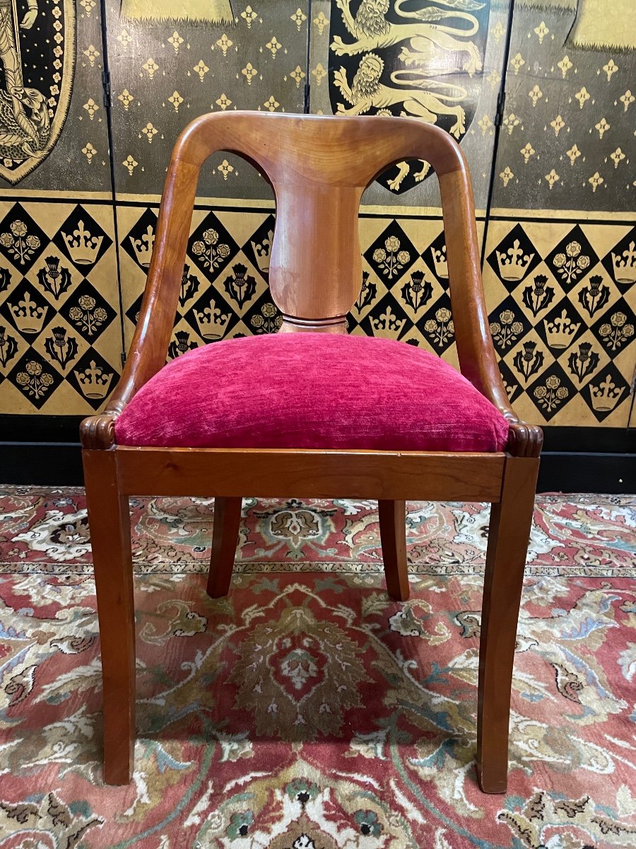 Suite De 6 Chaises Gondoles De Style Empire -photo-4