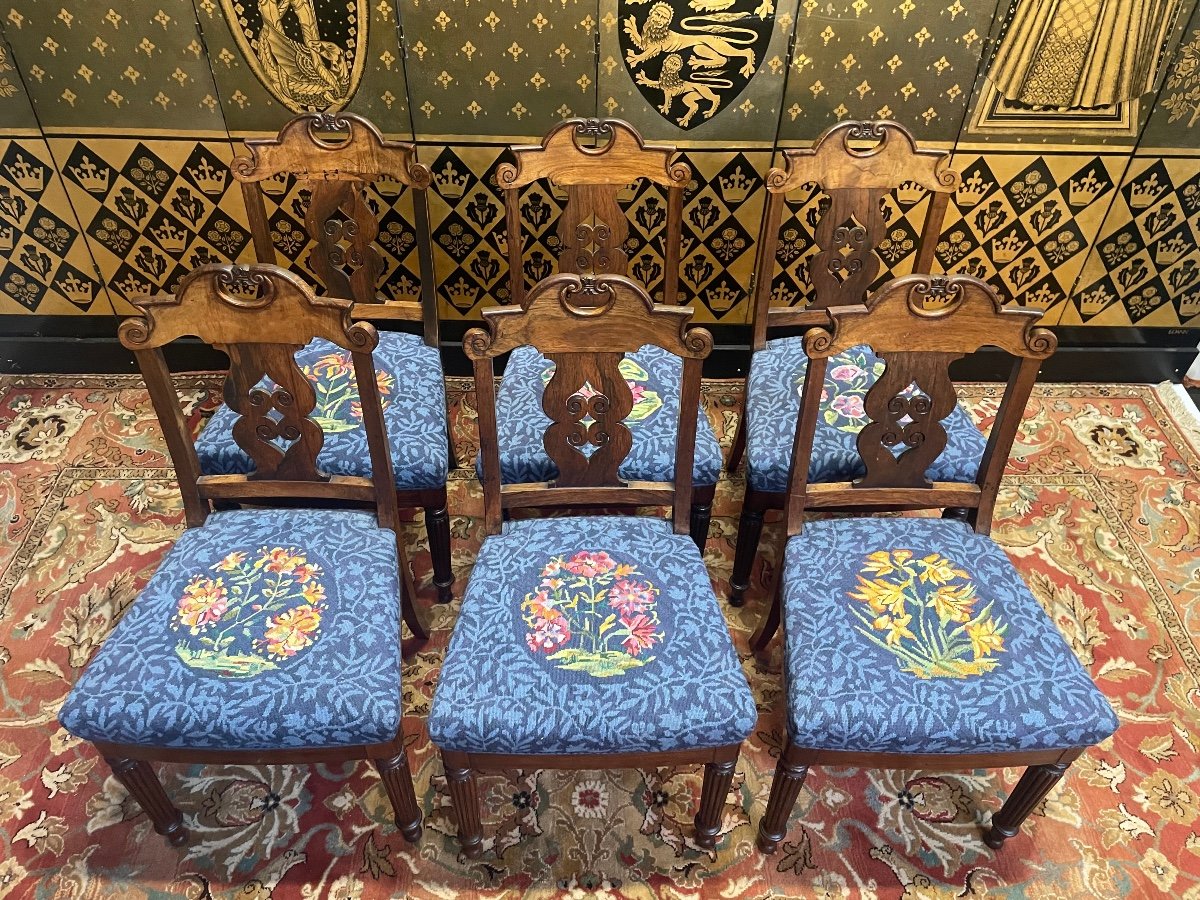 Suite De 6 Chaises Anglaises En Palissandre -photo-2