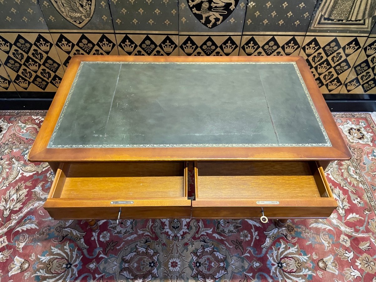 Louis Philippe Style Flat Desk With Zippers -photo-2
