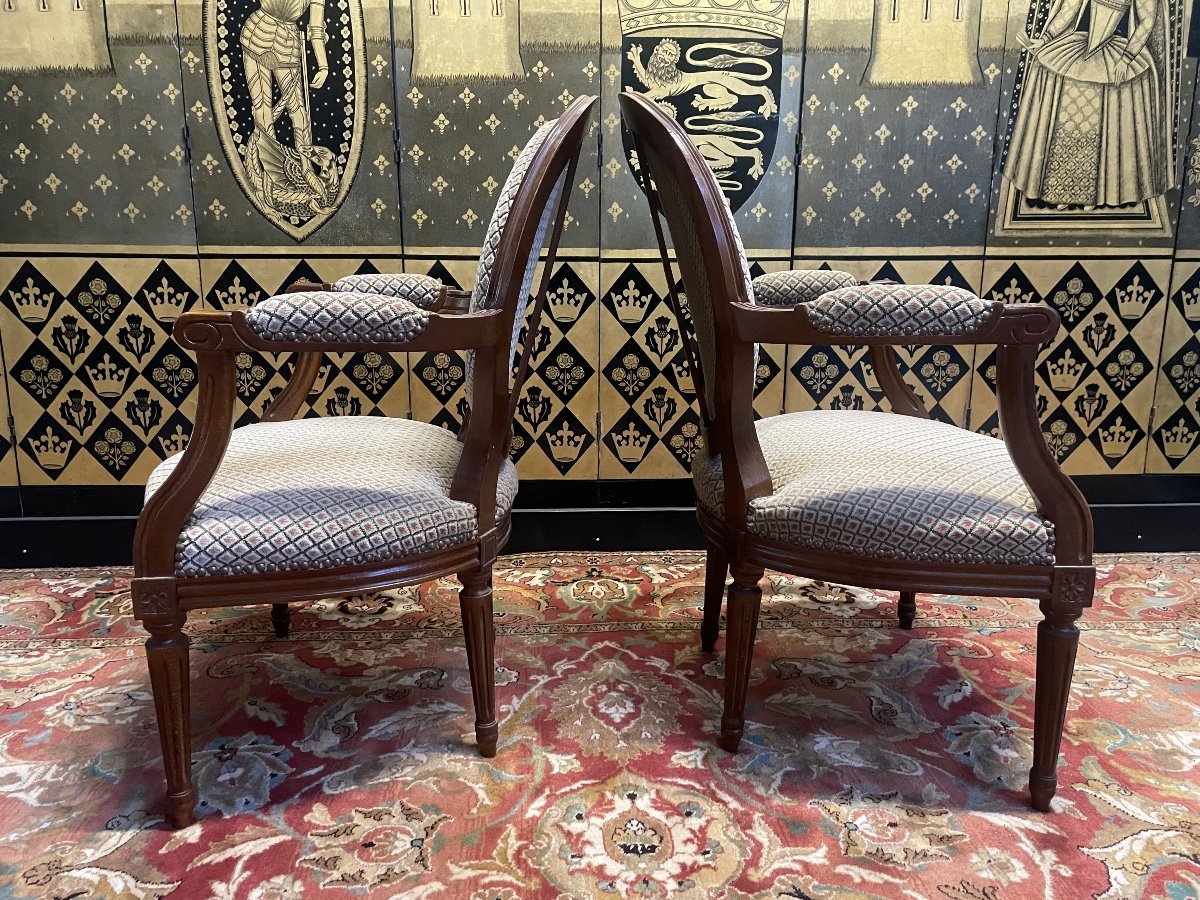 Pair Of Louis XVI Style Cabriolet Armchairs -photo-2