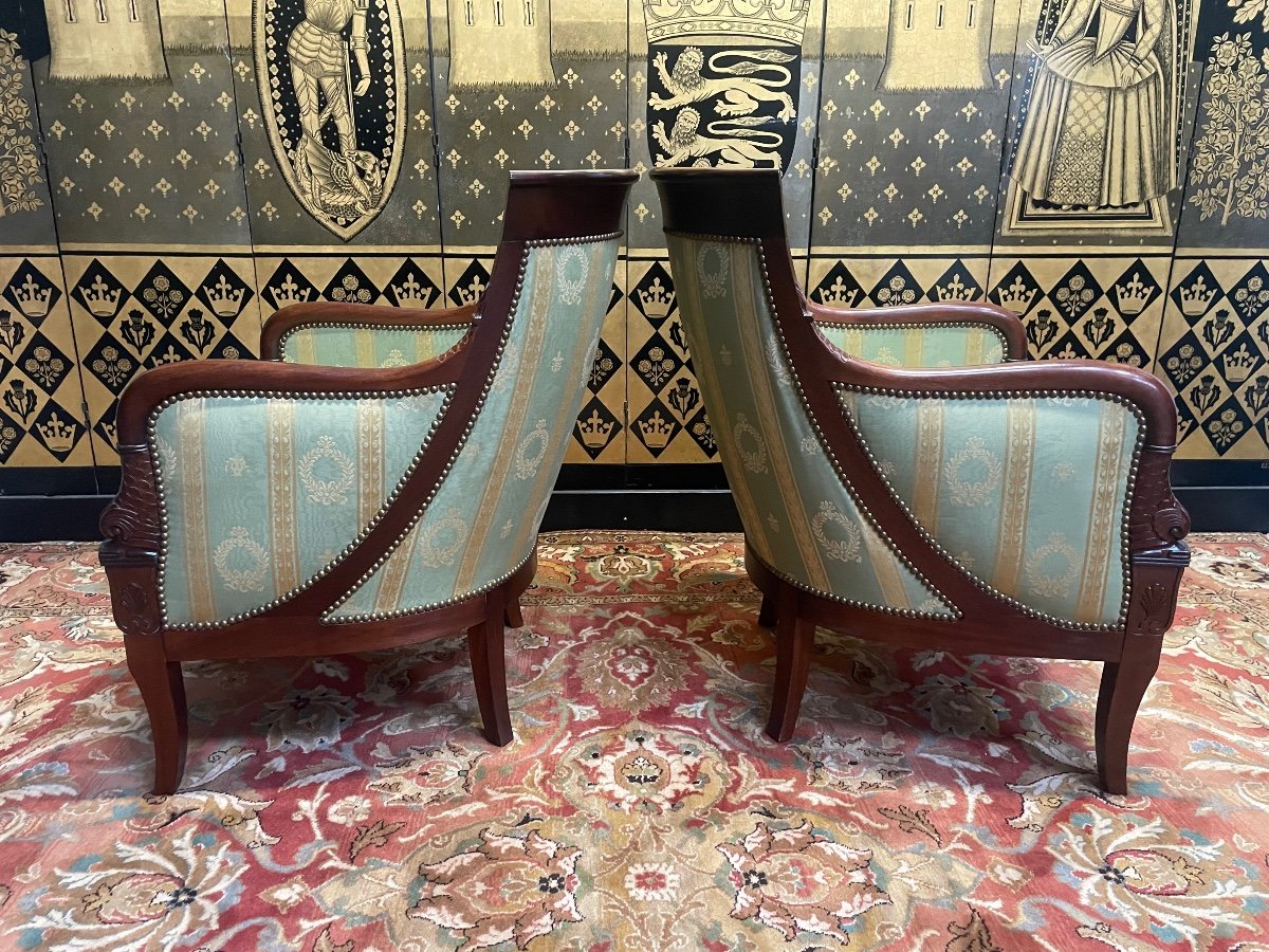 Pair Of Armchairs - Bergères Empire/restorations -photo-1