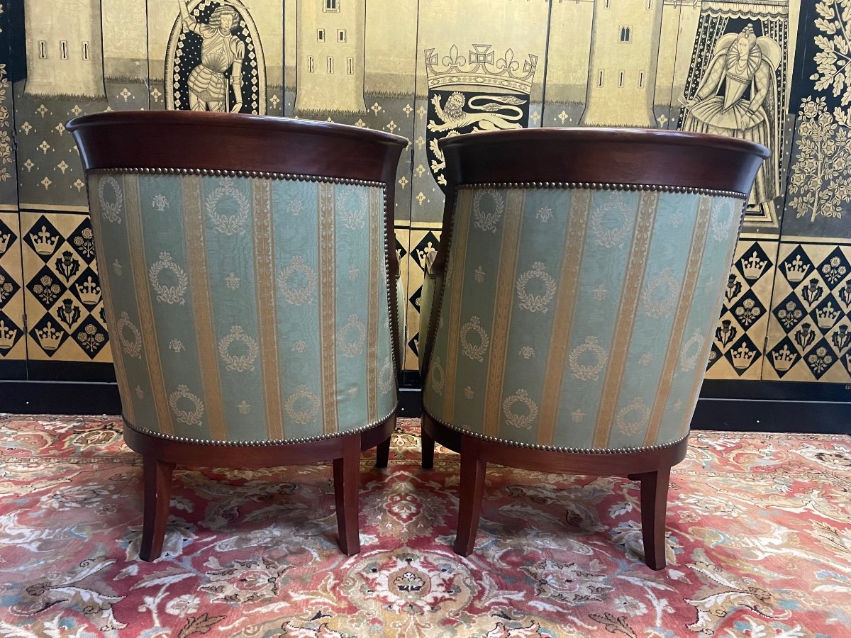 Pair Of Armchairs - Bergères Empire/restorations -photo-2