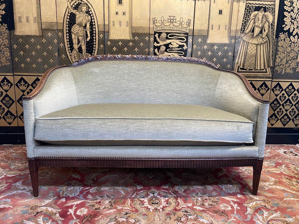 Art Deco Period Living Room, Sofa And Pair Of Armchairs -photo-2