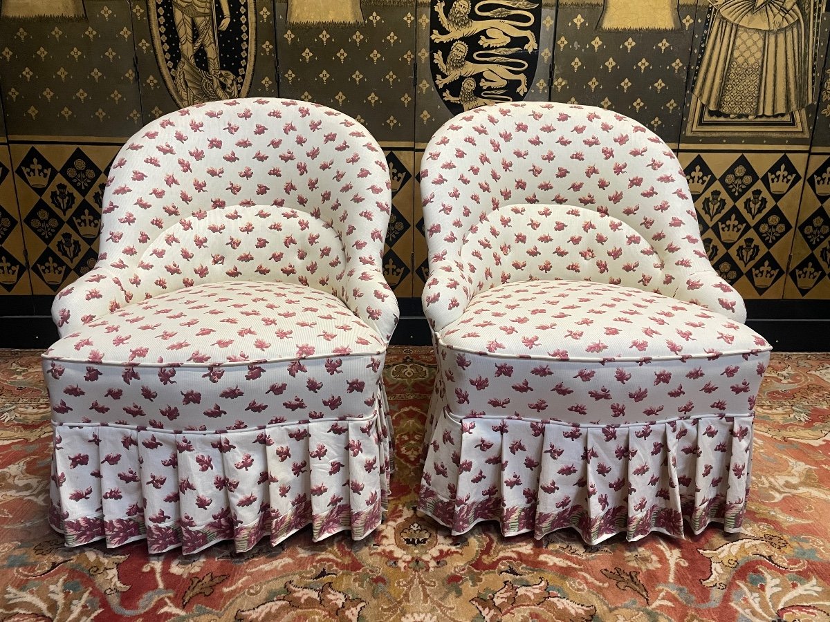 Paire De Fauteuils Crapaud époque Napoléon III