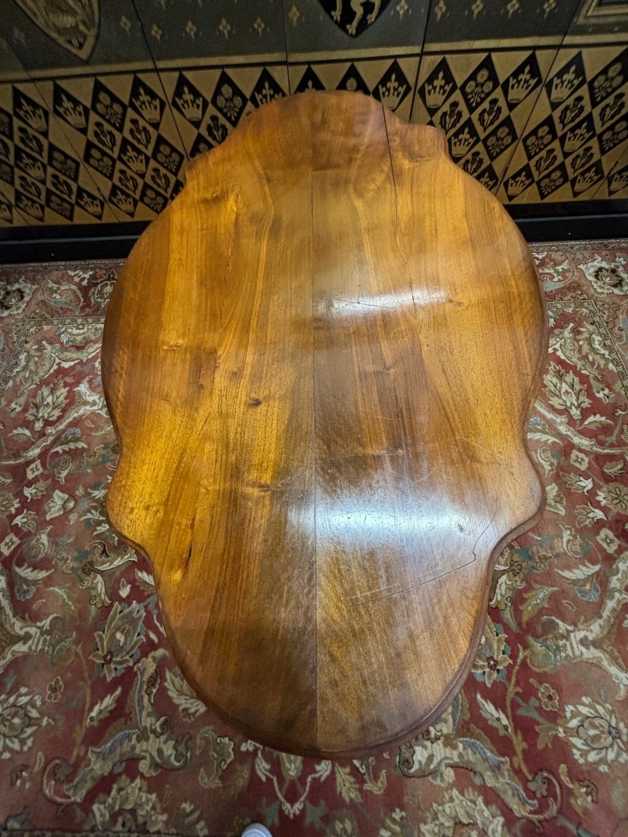 Fiddle Pedestal Table In Walnut -photo-5