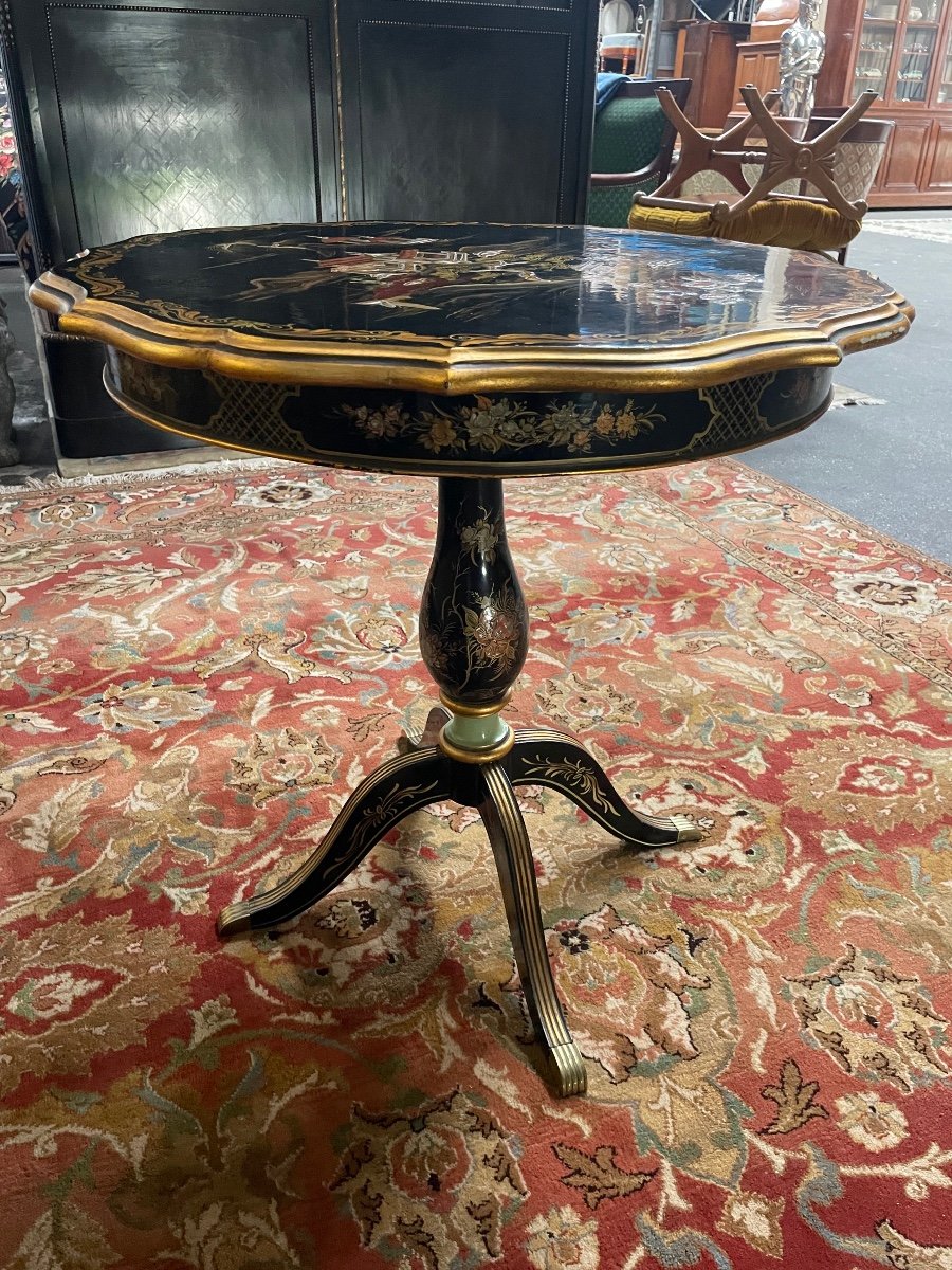 Chinese Lacquer Pedestal Table -photo-5