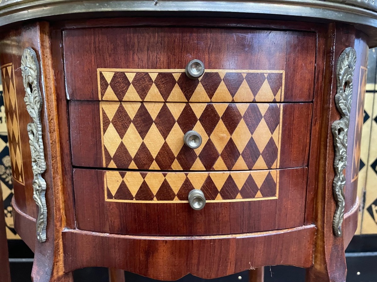 Pair Of Louis XV Marquetry Bedside Tables-photo-1