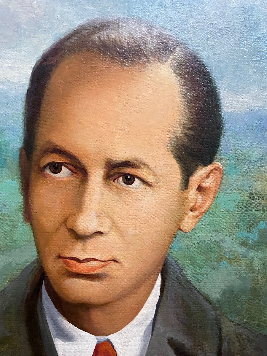 Portrait à l'Huile sur toile d'homme Russe-photo-3