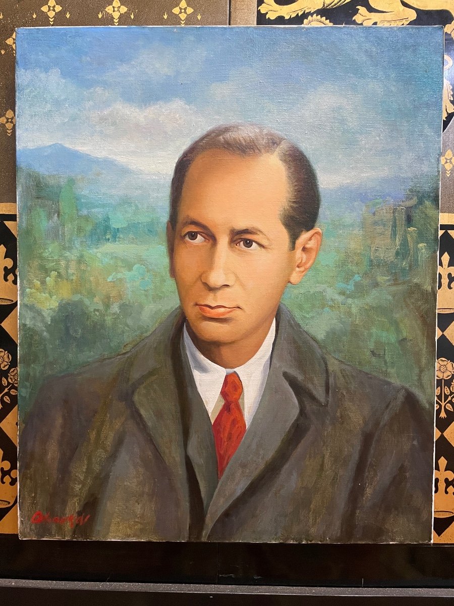 Portrait à l'Huile sur toile d'homme Russe
