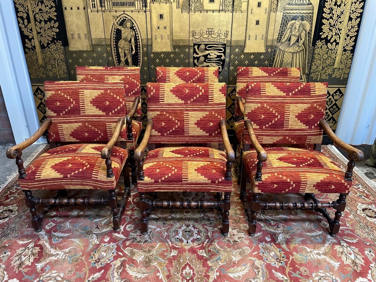 Suite Of Louis XIII Style Armchairs