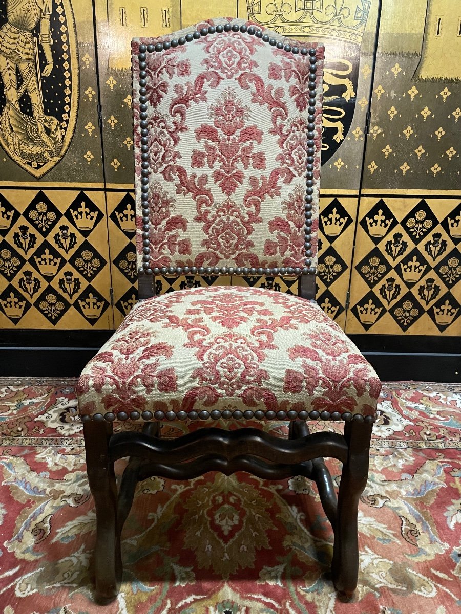 Suite Of 4 Louis XIII Sheep Bone Chairs -photo-3