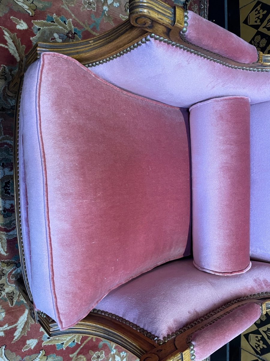 Fauteuil - Bergère à Oreilles  De Style Louis XVI-photo-2