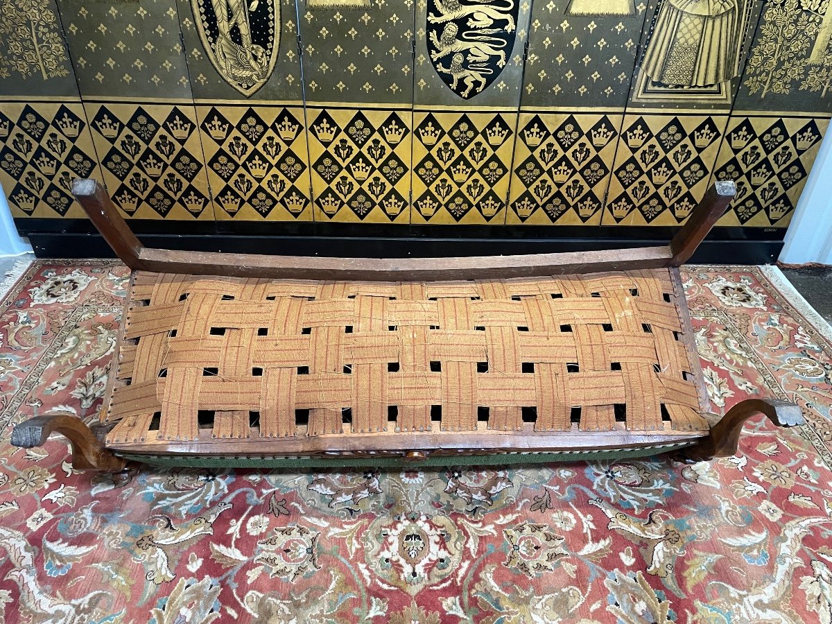 Canapé - Banquette style Empire En Bois Sculpté -photo-6