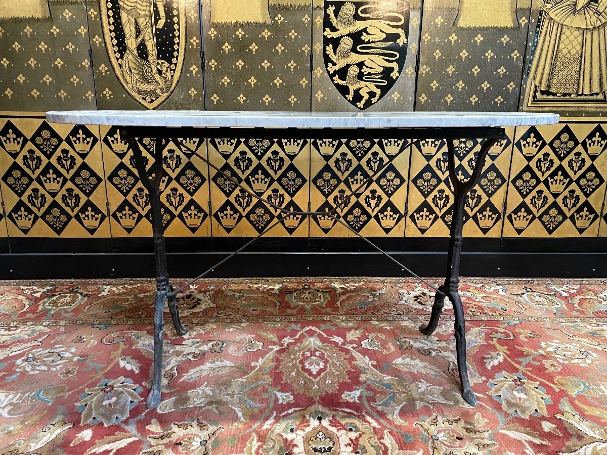 Table De Bistrot En Marbre Et Fonte De Fer 