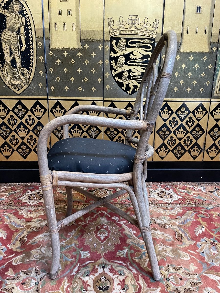 Suite Of 4 Chairs - Rattan Armchairs -photo-1