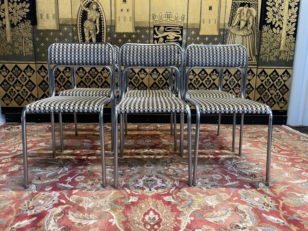 Suite Of 6 Chrome Chairs 1970