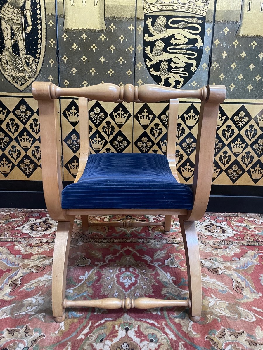 Suite De 4 Tabourets Curules Charles X-photo-1