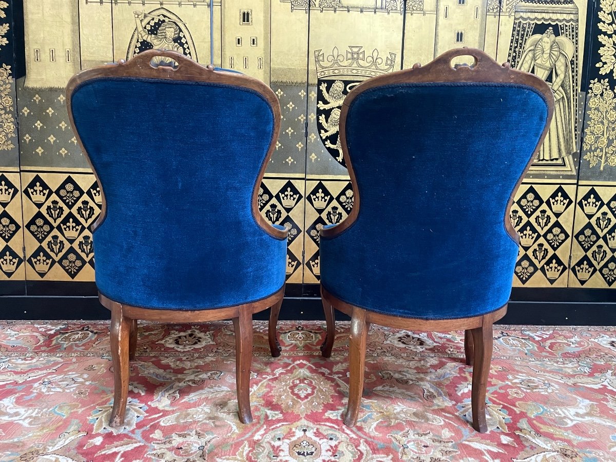 Paire De Fauteuils De Style Louis XV-photo-1