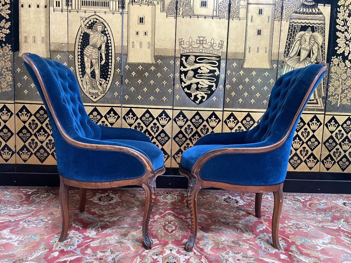 Paire De Fauteuils De Style Louis XV-photo-2