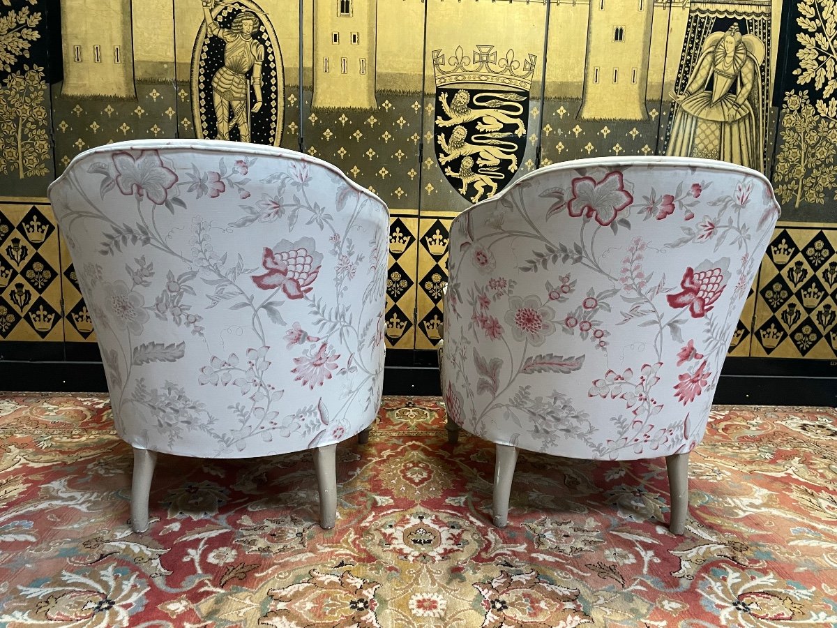 Pair Of Napoleon III Toad Armchairs-photo-3