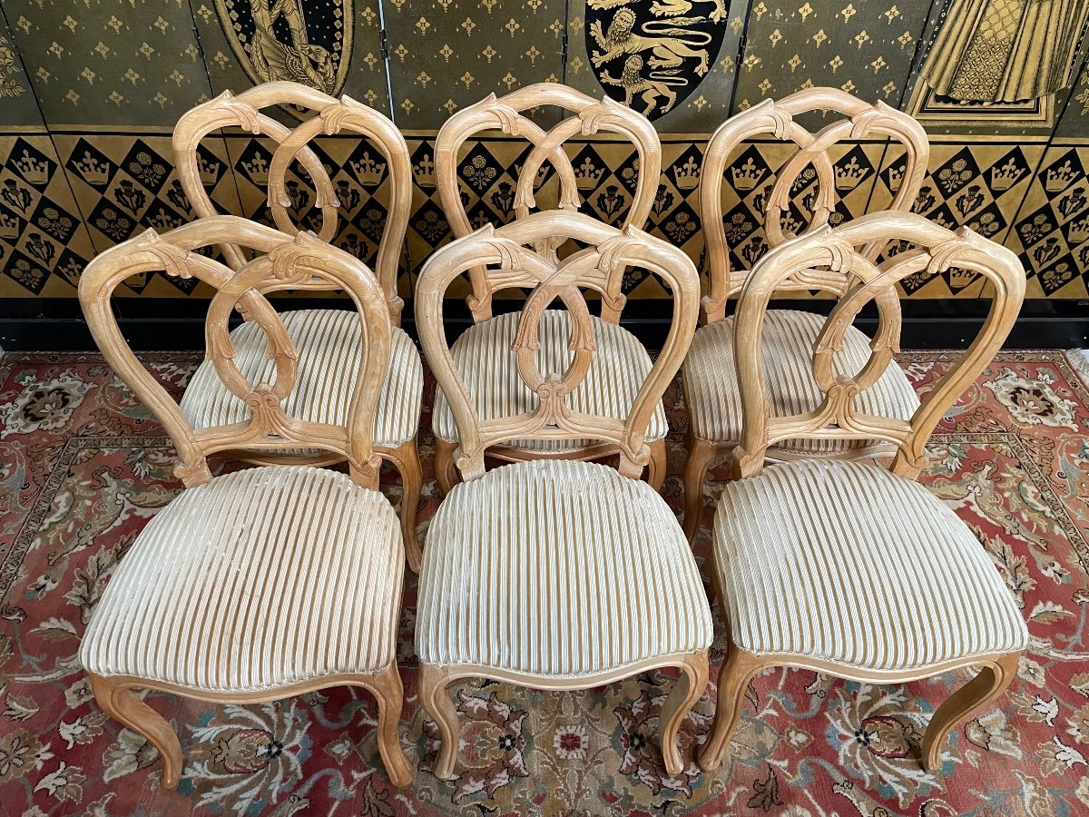Suite Of 6 Louis Philippe Chairs -photo-2