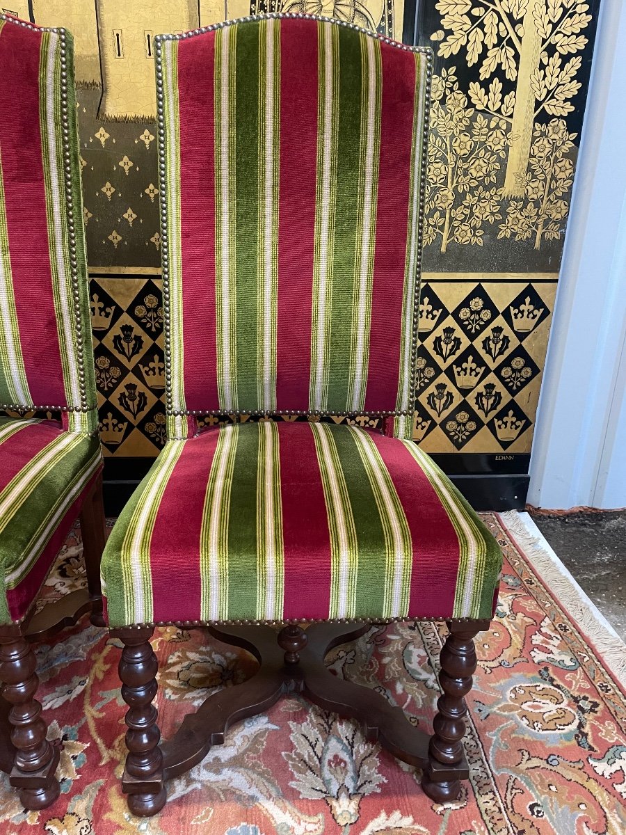 Suite Of 4 Louis XIII Style Chairs-photo-3